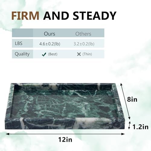 Real Natural Marble Tray for Bathroom, Vanity, Kitchen Counter & Desktop