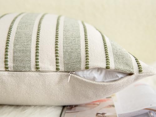 Boho Textured Throw Pillow Covers 22x22 Inch Set of 2 Farmhouse