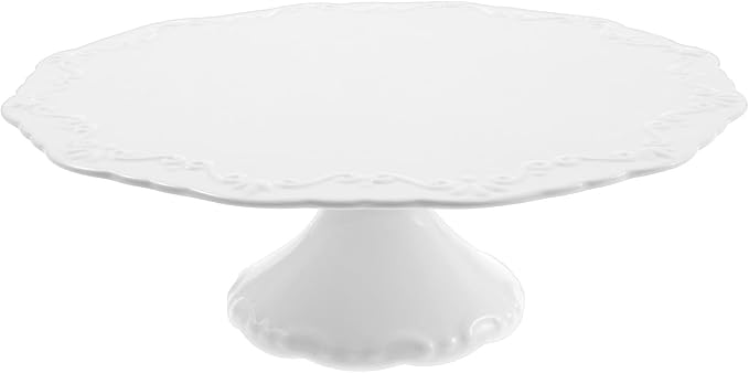 10 inch Ceramic Cake Stand, Decorative Cupcake Pedestal Stand, White Round Dessert Display Plates for Donuts Snacks and Cookies, Baby Shower, Birthday, Wedding Party Decor