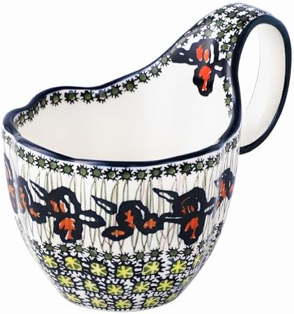 ALMA Ceramic Soup Bowls With Handles, 16oz Microwavable Soup Mug For Women