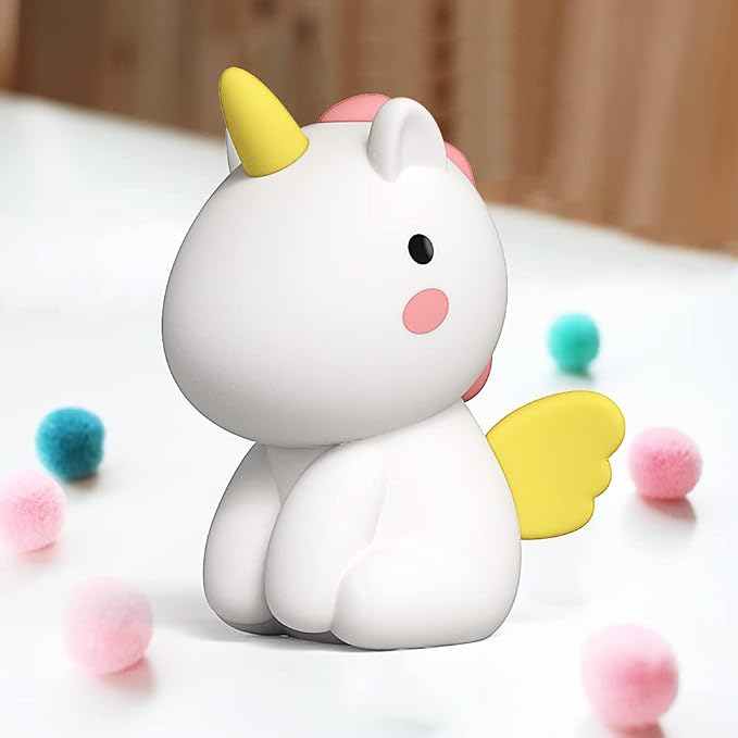Unicorn Night Light,Rechargeable Table Lamp Bedside Lamp with 7 Colors