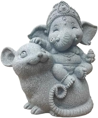 Hindu Elephant Statue Lord Ganesha Figurine Meditation Buddha Sculpture, D