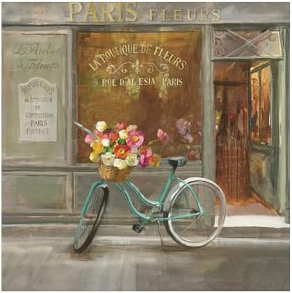 Wrapped Canvas Wall Art - Danhui NAI 'French Flower Shop V2' Wall Art for Living Room, Bedroom, or Office Décor - 24x24
