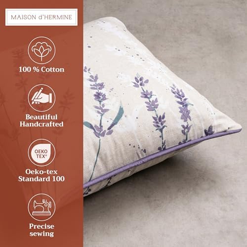 Maison d' Hermine Throw Pillow Covers 100% Cotton (20" x 20" - Pack of 1)