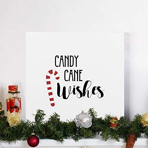 Renditions Gallery Canvas Christmas Wall Art Red White Xmas Candy Cane Wishes Abstract Hanging Artwork for Bedroom Office Home Kitchen Decorations - 24"X24" LT05