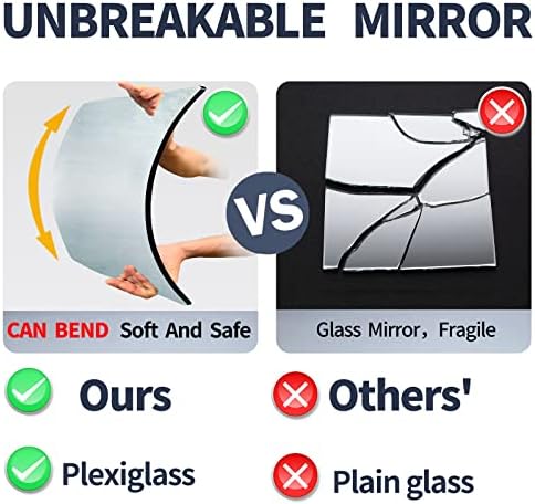 Table Mirror for Desk Vanity Mirrors Makeup Organizer Mirror Unbreakable Mirrors Travel Makeup Mirrorss, Portable Countertop Mirro Bathroom Shaving Make Up Mirro for Counter, Bedroom, Bathroom, Dorm