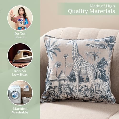 Maison d' Hermine Throw Pillow Covers 100% Cotton (18" x 18" - Pack of 1)