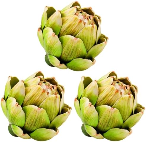 3pcs Large Faux Artichokes Decoration, Green Artificial Artichoke