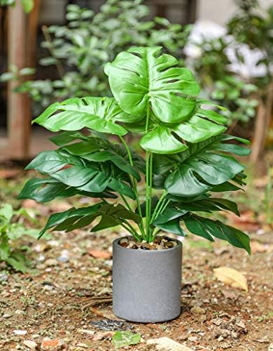 2 Pack 16" Fake Plants Sage Green for Office Bedroom Decor