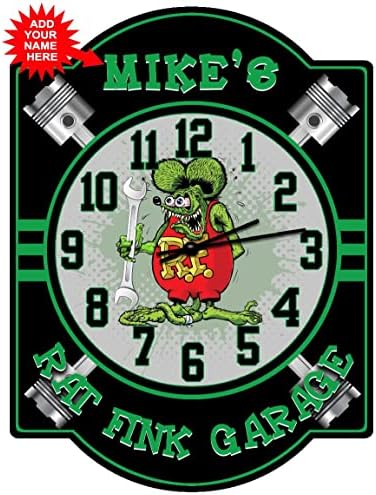 Rat Fink Green Garage Wall Clock Sign