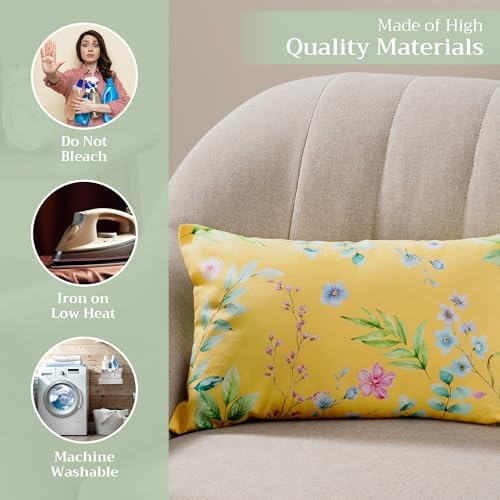 Maison d' Hermine Throw Pillow Covers 100% Cotton (12" x 20" - Pack of 1)