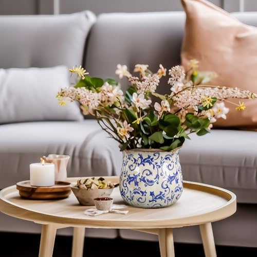 Newtay 6 Inch Vintage Ceramic Planters Crackle Glaze,Chinoiserie