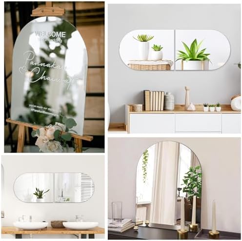 Arched Bathroom Mirror for Wall, 16 x 12 in Small Arched Wall Mirror | High Clear No Distortion Real Glass Decorative Arch Mirror for Bathroom, Vanity, Living Room, Bedroom, Entryway, Home Decor