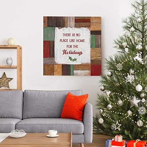 Renditions Gallery Canvas Wall Art Paintings for Home Decor There is no Place Like Home Inspirational Quote Artwork Prints for Living Room Home Kitchen Wall Decorations - 32"X32" LT05