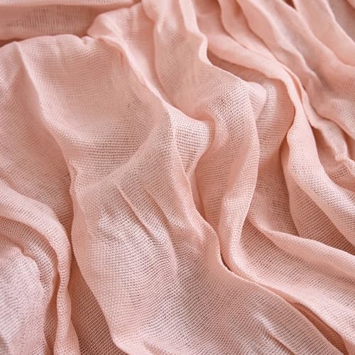 Asee'm Dusty Pink Cheesecloth Table Runner Fall 10FT Gauze Wedding Decor