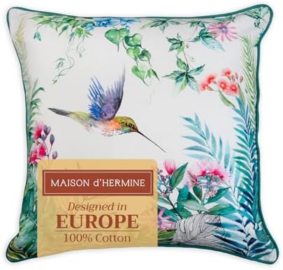 Maison d' Hermine Throw Pillow Covers 100% Cotton (18" x 18" - Pack of 1)