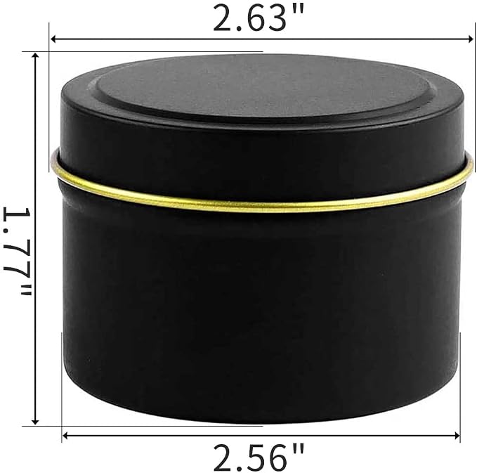 24 Pack 5 oz Candle Tins with Lids, Bulk Black Metal Jars for Candle Making