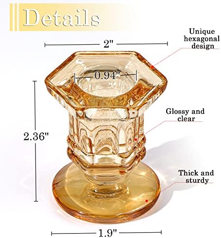 Lanttu 12 Pcs Gold Glass Candle Holders Set Candlestick Holders Bulk