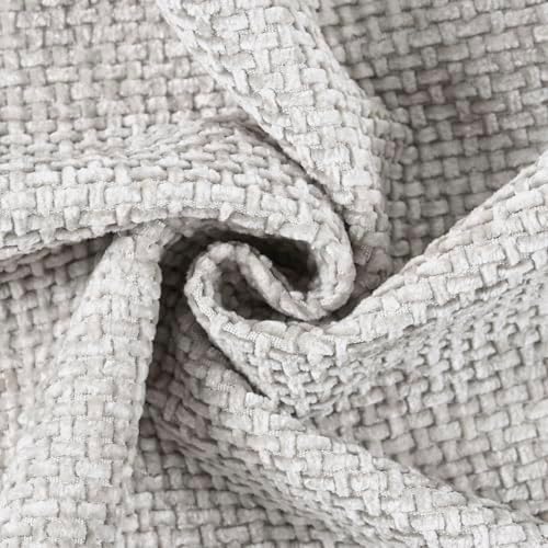 MADIZZ Decorative Chenille Velvet Throw Pillow Covers Set of 2 Soft Boho Textured Neutral Couch Throw Pillow for Bed Modern Farmhouse Home Decor for Sofa Livingroom Oatmeal 12x20 Inch