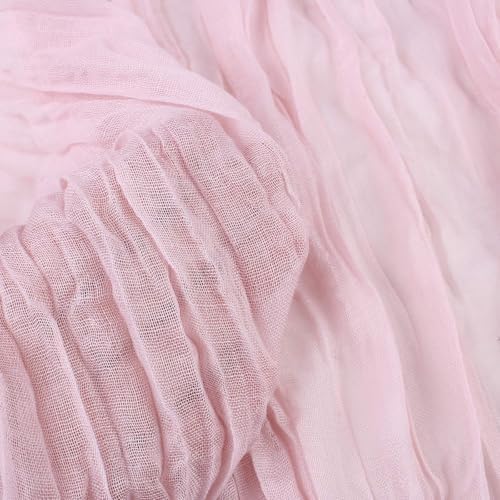 Pink Cheesecloth Table Runner 13.3FT Rustic Sheer Gauze Table Runners 157 Inch Boho Cheese Cloth Table Decorations for Wedding Party Spring Bridal Home Decor