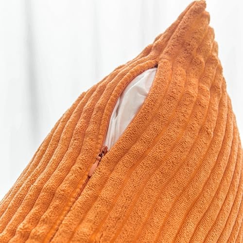 Home Brilliant Solid Accent Burnt Orange Pillow Covers Cases Solid Decorated Square Set of 2 Toss New Year Throw Pillow Covers for Couch Hoilday Party Decor Gift, 55cm, 22 x 22 Inch, Orange