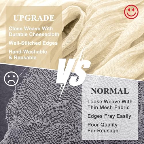 Wokceer Cheesecloth Table Runner Beige 10FT Boho Gauze Runner for Party