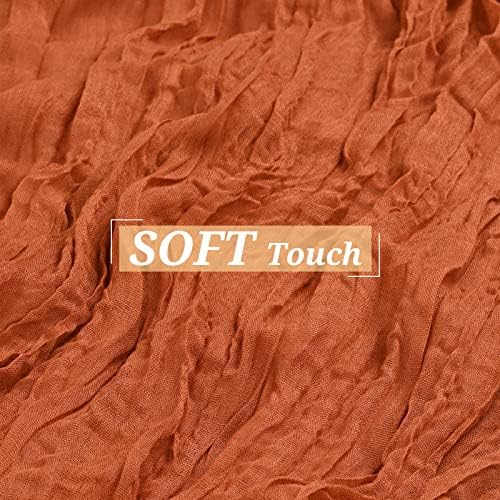 6 Pack Terracotta Cheesecloth Table Runner, Extra Wide 35x120 Inch