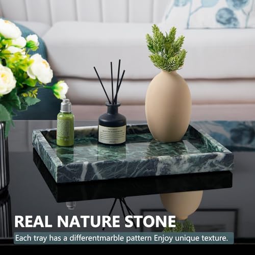 Real Natural Marble Tray for Bathroom, Vanity, Kitchen Counter & Desktop