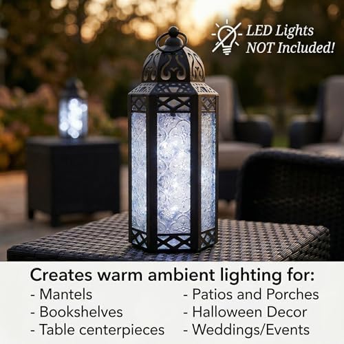 Vela Lanterns Decorative Indoor Moroccan Candle Holder, Clear, M, 6-Pack
