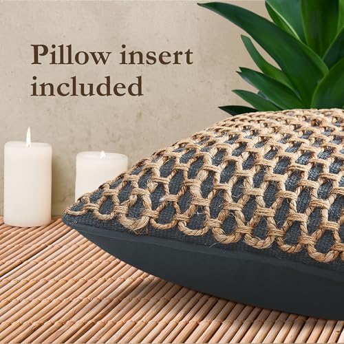Boho Living 18x18 Indigo Throw Pillow Covers with Pillow Insert Included, Pack of 1