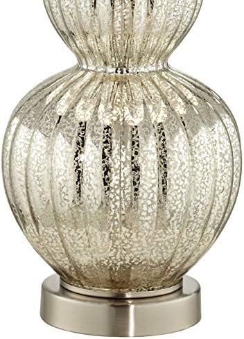 Lili 25" High Table Lamp Silver Fluted Mercury Glass Country Traditional