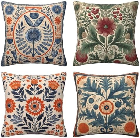 Art Throw Pillow Covers Set of 4 Decorative Soft Double Sided Print Pillow Case Farmhouse Home Decor for Living Room Sofa Couch 18x18