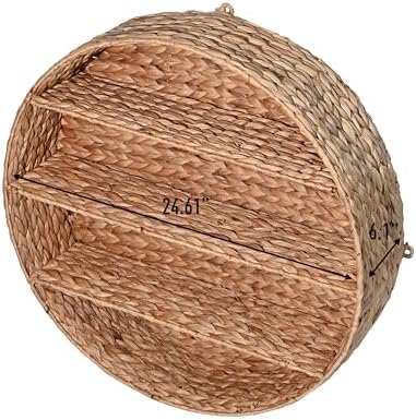 happimess Annulus 3-Shelf Circular Hyacinth Wall Rack 24.6", Natural
