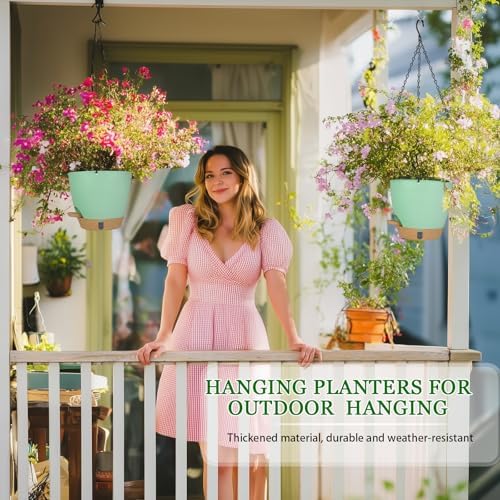 Hanging Planter for Indoor Plants 8 Inch, 2 Pack, Self Watering