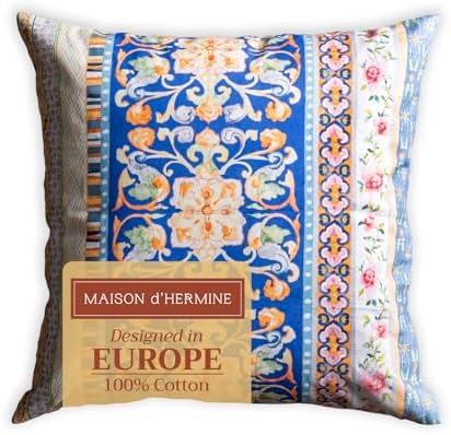 Maison d' Hermine Throw Pillow Covers 100% Cotton (18" x 18" - Pack of 1)