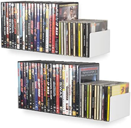 Wallniture U Shape Floating Metal Bookshelf White Set of 2