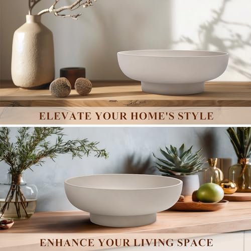 YMXYJM Decorative Resin Bowl, Large Fruit Bowl, Gray