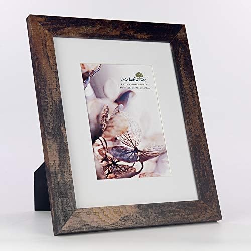 Brown 8x10 Picture Frame with Mat, Display 8x10 or 5x7