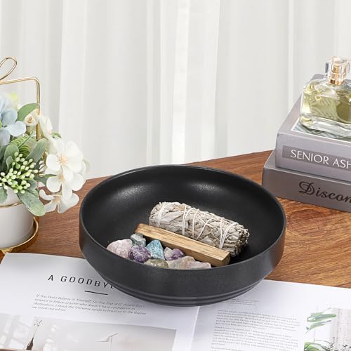 Key Bowl for Entryway Table, 8.3" Decorative Bowl for Keys, Black