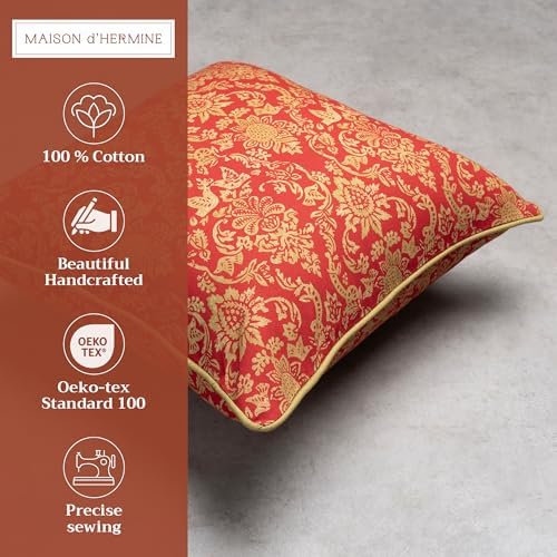 Maison d' Hermine Throw Pillow Covers 100% Cotton (18" x 18" - Pack of 1)