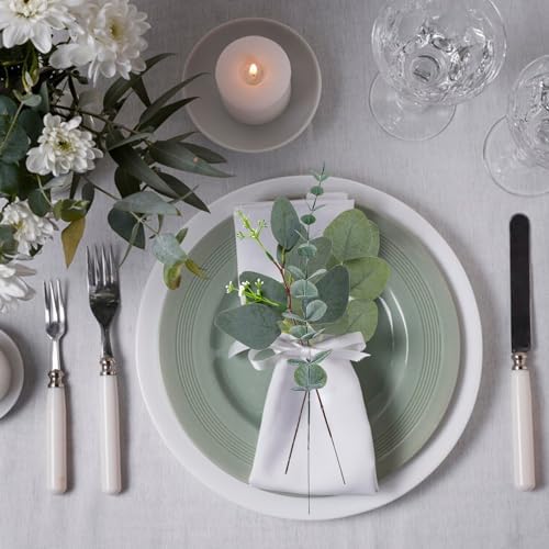 Eucalyptus Leaves Stems 100 PCS, 4 Kinds Mixed Artificial Greenery Stems for Wedding Decor Vase Floral Arrangement Centerpiece