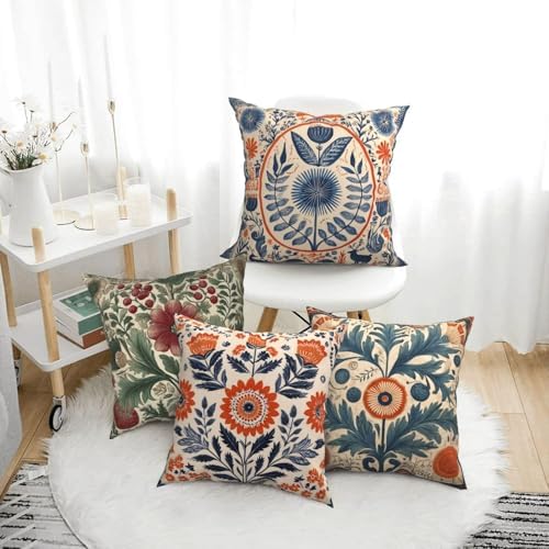 Art Throw Pillow Covers Set of 4 Decorative Soft Double Sided Print Pillow Case Farmhouse Home Decor for Living Room Sofa Couch 18x18