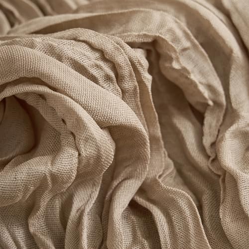Asee'm 2pcs Nude Brown Cheesecloth Table Runner Summer Boho Rustic 10FT