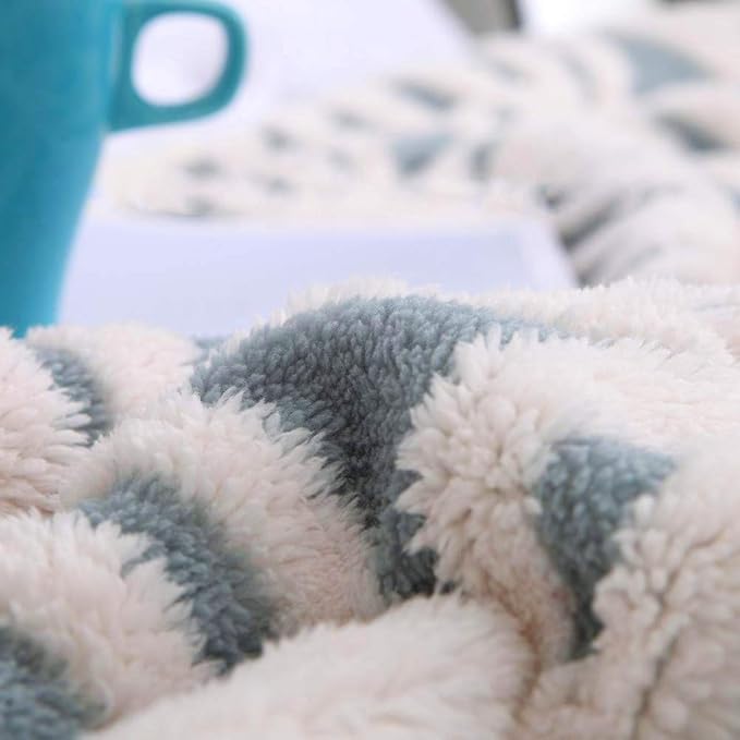 LOMAO Sherpa Fleece Blanket Gifts for Mom Dad Cozy Soft Throw Blanket for Women Men Birthday Gifts Dual Sided Couch Sofa Bed Blanket (Light Blue,51x63 inch)