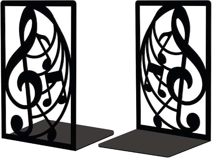 Peacoblue 5.3"x4.3"x7.9" Metal Bookends, Heavy Duty Book Ends for Shelves