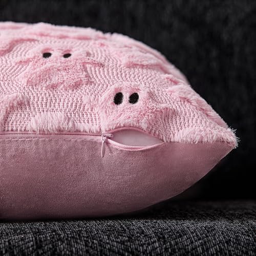 DFXSZ Halloween Pillow Covers 20x20 inch 2Pcs Pink Ghost Halloween Decor