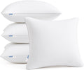 Leeden 18 x 18 Pillow Inserts (Set of 4) - Throw Pillow Inserts with 100% Cotton Cover - 18 Inch Square Interior Sofa Pillow Inserts - Decorative Pillow Insert Pair - White Couch Pillow