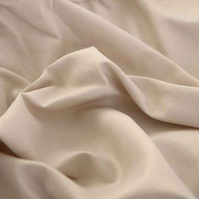 Bed Skirt Queen Size Ruffled Bed Skirts with Split Corners | 12 Inch Drop Dust Ruffle Bed Skirt with Platform, Queen -12 Inch, Beige
