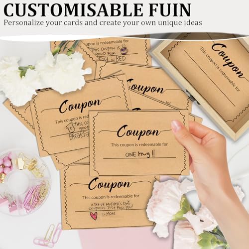 51pcs Coupons Card Box for Couples Personalized Customized Gifts, Birthday Gifts for Her Him Anniversary for Men Women Wife Husband Boyfriend Girlfriend