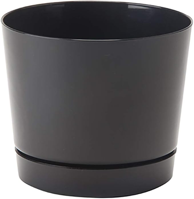 Novelty Majestic Full Depth Round Cylinder Pot, Glossy Black, 6-Inch (10068)